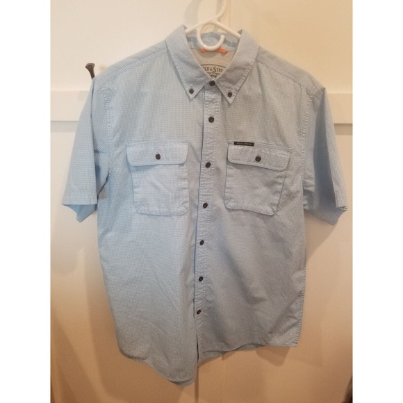 Field & Stream Blue Short Sleeve Outdoor Fishing Shirt Mens Large - Picture 1 of 12